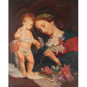 Kasper POCHWALSKI (1899-1971), Madonna z liliami wg Carla Dolciego