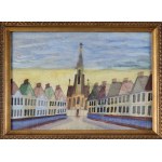 NIKIFOR Krynicki (1895-1968), Stadtlandschaft mit Kirche.