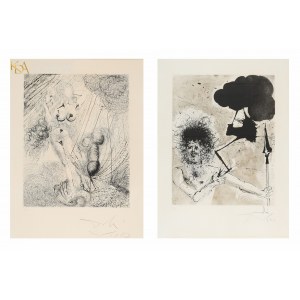 Salvador DALI (1904-1989), Zrodenie Afrodity (1963/1965) a Zeus (1964) z cyklu Mytológia (súbor dvoch diel)