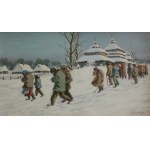 Marian Szczerbinski, On the way out of church in winter