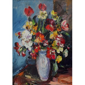 Józef Wasiołek, Blumen in einer weißen Vase