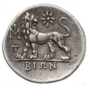 drachma, 260-250 pne; Aw: Głowa Apollina w wieńcu lauro...