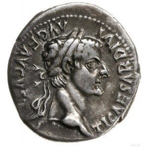 denar, mennica Lugdunum (Lyon); Aw: Głowa cesarza w wie...
