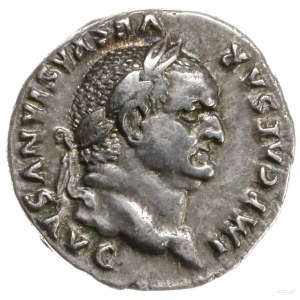 denar, 75, mennica Rzym; Aw: Głowa cesarza w wieńcu lau...