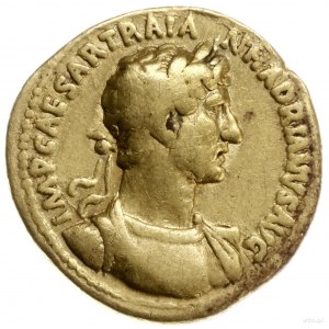 aureus, 118, mennica Rzym; Aw: Popiersie cesarza w wień...