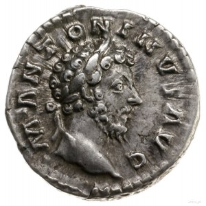 denar, 161-162, mennica Rzym; Aw: Popiersie cesarza w w...