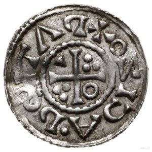denar, 1009-1024, mincerz Id; Aw: Popiersie władcy w pr...