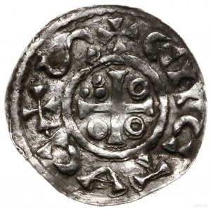 denar, 1009-1024; Aw: Popiersie władcy w prawo, w koron...