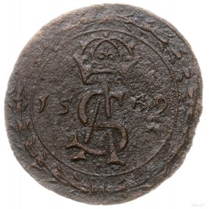 podskarbiówka królewska z 1569 roku; Aw: Monogram króla...