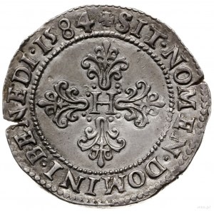 frank 1584 G, Poitiers; oznaczenie mennicy “G” w napisi...