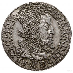 szóstak 1599, Malbork; odmiana z dużą głową króla, skró...