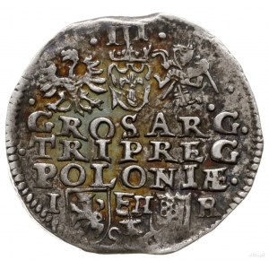 trojak 1596, Poznań; skrócona data dwukrotnie - na awer...