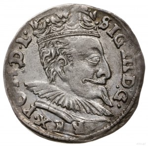 trojak 1596, Wilno; mała głowa króla, data 15 - 96 rozd...