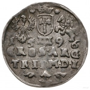 trojak 1596, Wilno; mała głowa króla, data 15 - 96 rozd...