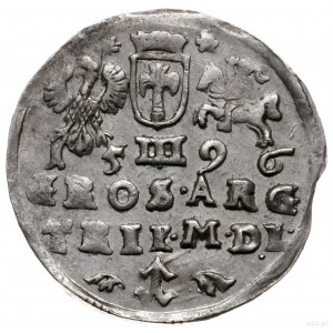 trojak 1596, Wilno; większa głowa króla, data 15 - 96 r...