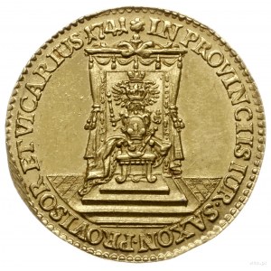 dukat wikariacki 1741, Drezno; Aw: Król w stroju elekto...