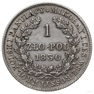 1 złoty 1830 FH, Warszawa; odmiana z kropkami po ZŁO i ...