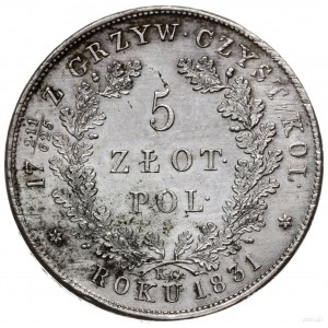 5 złotych 1831, Warszawa; na rewersie ułamek 211/625 z ...