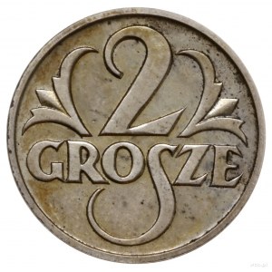 2 grosze 1927, Warszawa; jak moneta obiegowa, ale w sre...