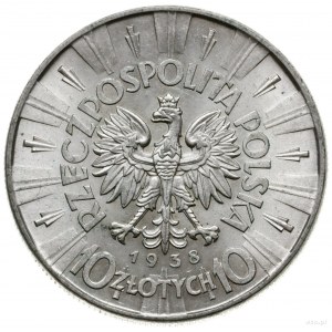 10 złotych 1938, Warszawa; Józef Piłsudski; Parchimowic...