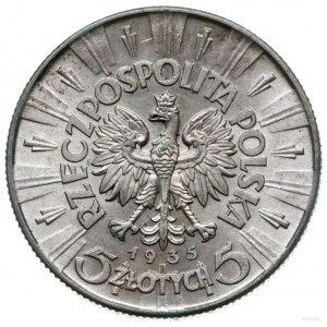 5 złotych 1935, Warszawa; Józef Piłsudski; Parchimowicz...