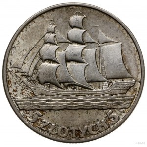 5 złotych 1936, Warszawa; Żaglowiec; Parchimowicz 119; ...