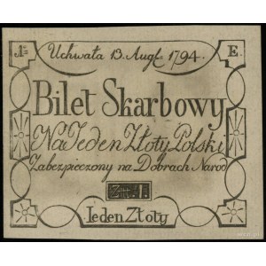 1 złoty polski 13.08.1794; seria E; Lucow 42e (R8), Mił...