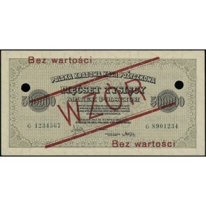 500.000 marek polskich 30.08.1923, seria G 1234567 / G ...