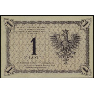 1 złoty 28.02.1919, seria 40 A, numeracja 078496; Lucow...