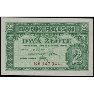 2 złote 15.08.1939, seria B, numeracja 6147044; Lucow 1...