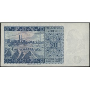20 złotych 15.08.1939, seria L, numeracja 967044; Lucow...