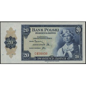 20 złotych 20.08.1939, seria C, numeracja 454950; Lucow...