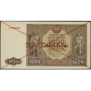 1.000 złotych 15.01.1946, seria B 1234567 / B 8900000, ...