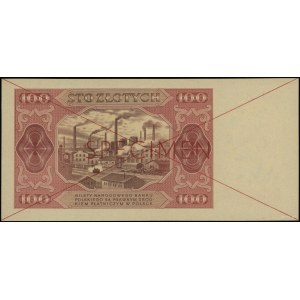 100 złotych 1.07.1948, seria AG 1234567 / AG 8900000, c...