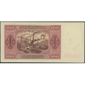 100 złotych 1.07.1948; seria O, numeracja 258376; Lucow...