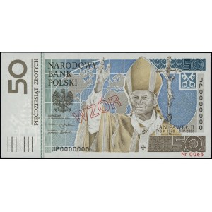 50 złotych 16.10.2006 - Jan Paweł II, seria JP 0000000,...