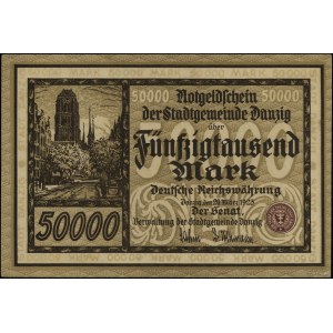 50.000 marek 20.03.1923, druk brązowy, numeracja 368433...