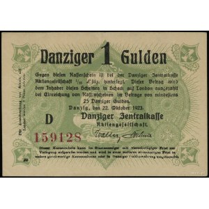 1 gulden 22.10.1923; seria D, numeracja 159128; Miłczak...
