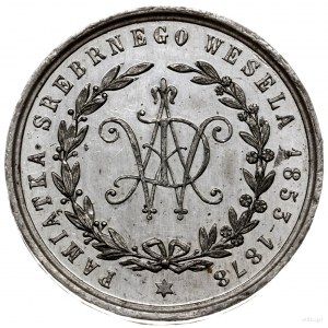 medal na pamiątkę srebrnego wesela, 1878; Aw: W wieńcu ...