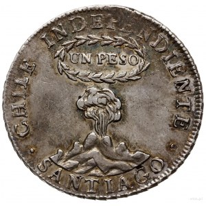 1 peso 1817 / F.J., Santiago; odmiana z literką Y po le...
