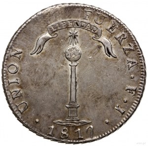 1 peso 1817 / F.J., Santiago; odmiana z literką Y po le...