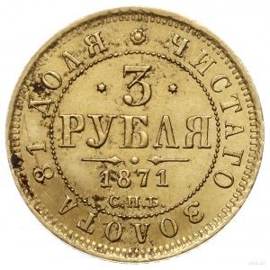 3 ruble 1871 СПБ HI, Petersburg; Bitkin 33 (R), Fr. 164...