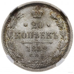 20 kopiejek 1882 СПБ-НФ, Petersburg; Bitkin 100, Kazako...