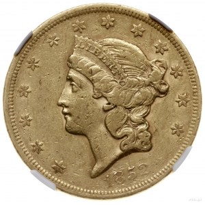 20 dolarów 1852, Filadelfia; typ Liberty Head, bez mott...
