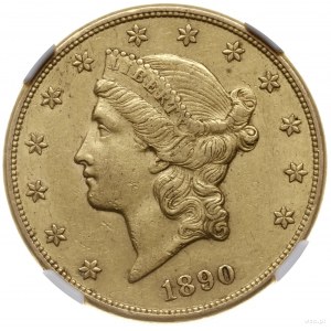 20 dolarów 1890/CC, Carson City; typ Liberty Head; Fr. ...