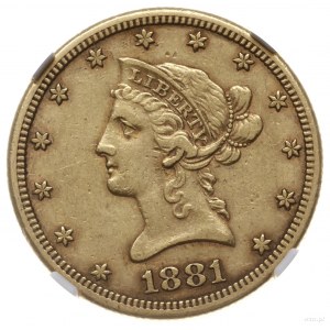 10 dolarów 1881/CC, Carson City; typ Liberty Head; Fr. ...