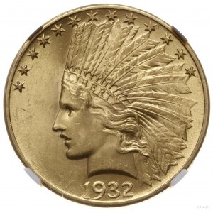 10 dolarów 1932, Filadelfia; typ Indian Head; Fr. 166; ...