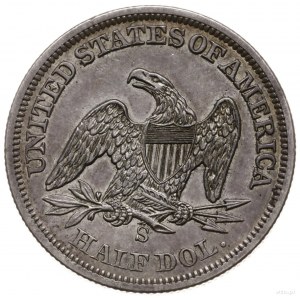 50 centów 1858 S, San Francisco; typ Seated Liberty; de...