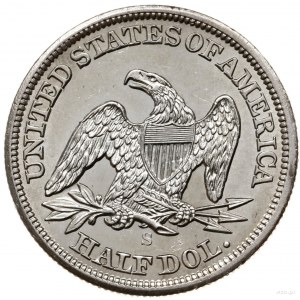 50 centów 1859 S, San Francisco; typ Seated Liberty; dr...