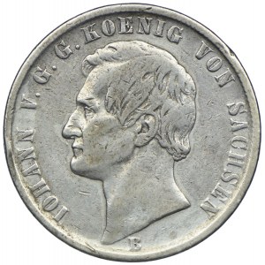 Germany, Saxony, John V, thaler (vereinstaler) 1871 B, Dresden